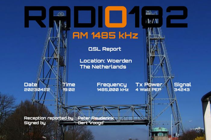 QSL Radio 182 Waddinxveen, The Netherlands