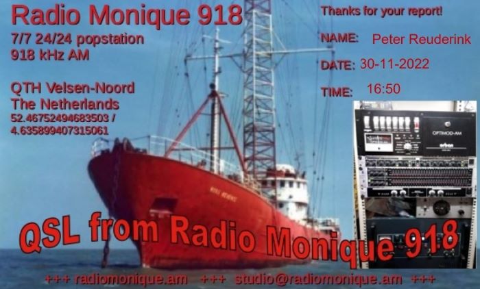 QSL Radio Monique Velsen