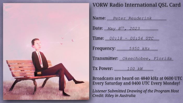 QSL VORW Radio via WRMI