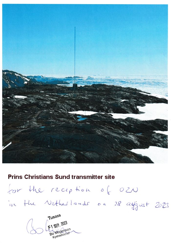 Prins Christians Sund transmitter site QSL