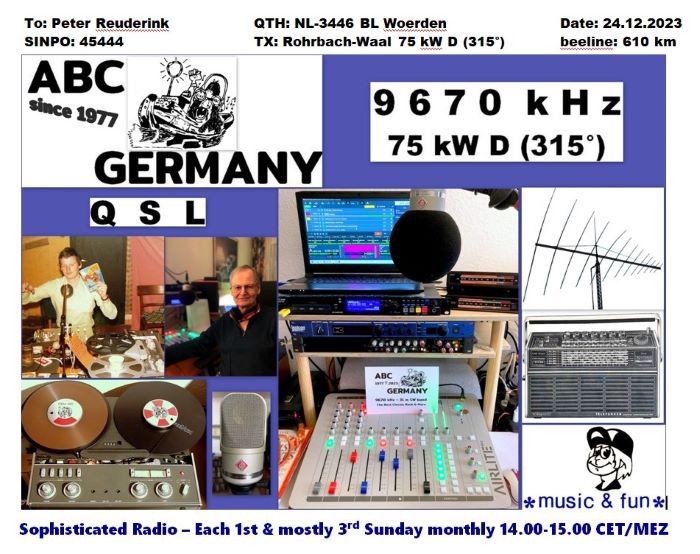QSL ABC Germany via Channel 292 Germany